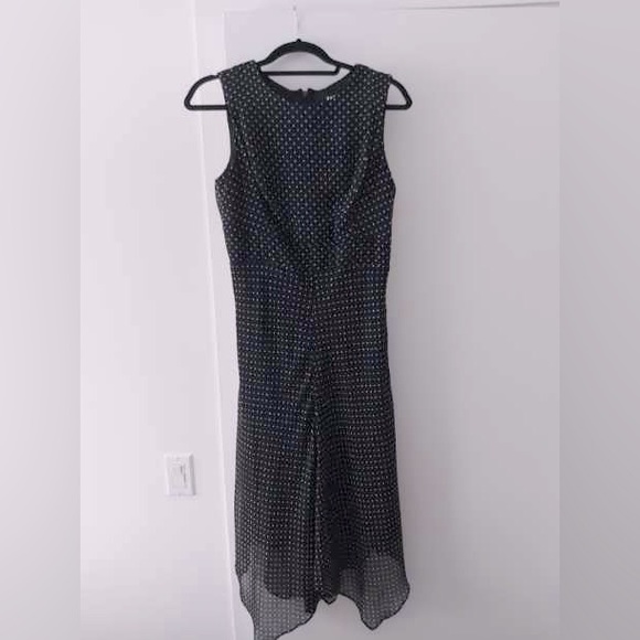 DKNY Maxi dress, sz 6, black with white polka dots - Picture 1 of 5